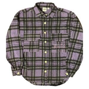 Wakanda Forever Marvel Purple Womens size SMALL plaid shacket wool bend NWOT